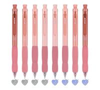 BAYTORY 8 Penne Cancellabili a Scatto, Gel Con Punta Fine Da 0,5 mm, 4 Inchiostro Blu E 4 Nero, Gomma Carina, Scrittura Liscia (Rosa)