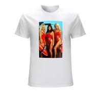 Baywatch Lifeguard Beach Babes Men's T Shirt Pamela Anderson Carmen Electra White XXL