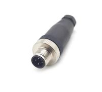 bayzconn M12 4 Poli Maschio Connettore, Connettore Circolare a 4 Pin Montaggio sul Campo IP67 Impermeabile D Codificati Diritto Vite Giunto Non Schermato per l'automazione Industriale 250V 4A
