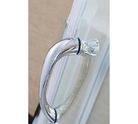 BAZAC Maniglia per porta in acciaio inox 304 argento per doccia porta singola maniglia per porta in vetro singolo porta accessori semplici per porte in vetro 160 mm