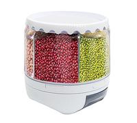 Bazargame Dispenser di 6 griglie per cereali, girevole a 360°, salvaspazio, resistente all'umidità, per cereali, cereali (5 l)