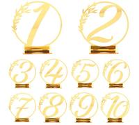 BAZEITFLOW 10 Pezzi Cartelli da Tavolo in Acrilico Dorato Segnaposto Riservati per Matrimonio Accessori Decorativi per Banchetti e Celebrazioni Speciali