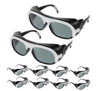 BAZEITFLOW 10 pezzi Occhiali di Sicurezza per Saldatura Leggeri con Lenti Trasparenti Antigraffio e Protezione UV Regolabili con Naso e Aste per Lavoro Metalmeccanico e Falegnameria