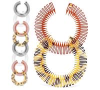BAZEITFLOW 10 pezzi Pettini Circolari Elasticizzati per Capelli Donna Fascia Morbida in Plastica Flessibile Accessorio Parrucca Colori Casuali Adatta Ragazze e Bambine Colore Colore Casuale
