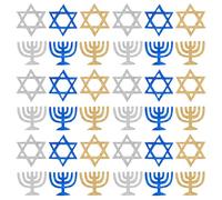 BAZEITFLOW 100 pezzi Confetti di Carta Decorativi Hanukkah per Tavolo Festa con Stelle di David e Candelabro Brillante Addobbi Religiosi con Effetto Glitter per Decorazioni Eventi e