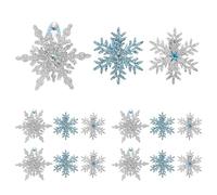 BAZEITFLOW 15 Fermagli per Chioma a Fiocco di Neve Strass Antiscivolo Mollette a Becco D’Anatra in Argento e Blu Accessori Natalizi per Feste e Acconciature Invernali Set da 15 Pezzi