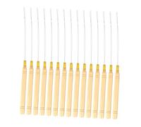 BAZEITFLOW 15pezzi Ago Ad Anello in Legno Per Extension Di Capelli Infila Ago Fai Da Te Gancio Micro-anello Strumento Per Uncini Kit