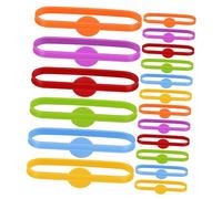 BAZEITFLOW 18 Pollici Marcatori per Bicchieri in Silicone Riutilizzabili 18 Pezzi, Etichette Segnabicchieri per Feste, Anelli Identificativi per Calici da Vino, Accessori per Cocktail e