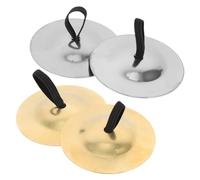 BAZEITFLOW 2 paia Cimbali per Danzatori Cimbali per Dita Oro e Argento per Danza Del Ventre Strumento Musicale per Sviluppare Ritmo e La Nei