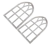 BAZEITFLOW 2 Pezzi Cornici da Parete Finestra Curva in Legno Rustico Decorazione Murale Vintage Stile Fattoria Cornici Finestre Decorative per Soggiorno Facili da Installare e Resistenti