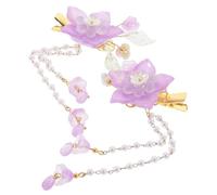 BAZEITFLOW 2 pezzi Fermagli per Capelli Bambina con Fiori Perle e Nappine Accessori Eleganti per Tutte le Età per Acconciature e Abbigliamento Diversi