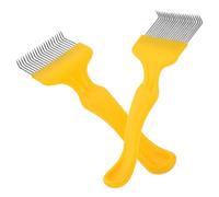 BAZEITFLOW 2 Pezzi Forchetta per Apicoltura in Acciaio con Denti Arrotondati Strumento Manuale per Estrazione del Nettare Utensile Delicato per Alveari Impugnatura Plastica Ergonomica Adatto