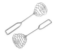 BAZEITFLOW 2 pezzi per Uova in Acciaio Inossidabile Sbattitore Manuale per Mescolare Uova Farina e Utensile da Cucina per Appendere