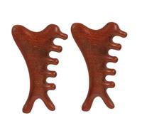 BAZEITFLOW 2 pezzi Pettini in Legno Naturale per Capelluto e Gua Sha Corpo Strumento Multifunzionale per Sciogliere Noduli Prurito e Completa dei Portatile e Durevole