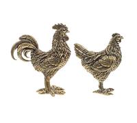 BAZEITFLOW 2 pezzi Scultura in Rame Zodiacale Maschio e Femmina in Ottone Decorazione Elegante da Tavolo per Soggiorno e Studio Simbolo di Armonia Familiare e Buona Fortuna