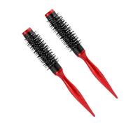 BAZEITFLOW 2 Pezzi Spazzola per Domare i Chioma in Nylon 2 Pezzi, Mini Spazzola Rotonda per Asciugare e Districare, Pettine Arricciacapelli Portatile per Styling e Volume, per Viaggi e Uso