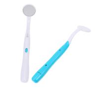 BAZEITFLOW 2 pezzi Specchietto Dentista LED Antiappannante con Luce Bianca Specchio Bocca Ergonomico in Abs Antiscivolo per Ispezione Professionale