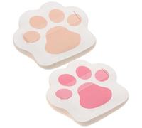 BAZEITFLOW 2 pezzi Spugna Cipria Forma di Zampa di Gatto Puff Make Up Morbido e Versatile Design Cuscino per Applicazione Uniforme Fondotinta Piccolo Applicatore Cosmetico Anti-compatto