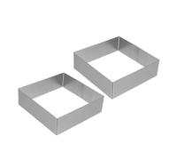 BAZEITFLOW 2 pezzi Stampi Quadrati in Acciaio Inossidabile per Mousse e Dolci Anelli Mousse Antiaderenti per Casa Pastificio Uso Professionale e Casalingo
