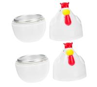 BAZEITFLOW 2 pezzi Vaporiera per Uova Microonde Forma Gallina Cuociuova in Materiale Alimentare Affidabile Leggera e Facile da Usare per Cucina Familiare 2 pezzi