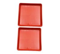 BAZEITFLOW 2 Pezzi Vassoio di plastica in Resina Piazza Rettangolare al Chiuso all'aperto Saucer Vassoio Decorativo Quadrato Vassoio per fioriera Quadrato fioriera Quadrata Rosso