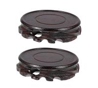 BAZEITFLOW 2 Set Base Decorativa Legno Piedistallo per Espositore Vintage per Teiera E Pietre Supporto Resistente E Liscio per Arredamento Casa 2 Pezzi*2
