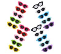 BAZEITFLOW 20 Pezzi Ciondoli a Dorso Piatto in Resina Colorati per Scrapbooking e Artigianato, Mini Occhiali da Sole Flatback per Accessori Fai da Te, Decorazioni per Fermagli e Abbellimenti