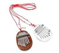 BAZEITFLOW 2pezzi Pianoforte Kalimba Portatile Piccolo Otto Toni con Cordino Strumento Musicale per Principianti Adatto per Uso Domestico Scolastico e Viaggi