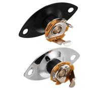 BAZEITFLOW 2pezzi Piastra Jack Ovale Per Chitarra Elettrica Per Uscita Audio Compatibile Con Chitarre Elettriche e Bassi Qualità Del Suono Pratica e Cristallina Per Performance e
