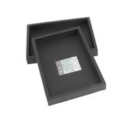 BAZEITFLOW 2pezzi Vassoio Rettangolare in Resina Temprata per Vasi da Fiore Supporti per Drenaggio Vaschetta Approfondita per Piante da Chiuso