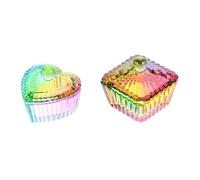 BAZEITFLOW 2pezzi Vetro Piatto Per Nail Art in Vetro Per Manicure Utilizzo Per Lavare Penna Nail Art e Mescolare Liquidi Come e