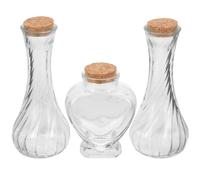 BAZEITFLOW 3 pezzi Bottiglie di Vetro per Cerimonia della Sabbia con Tappo in Sughero Contenitori Trasparenti Riutilizzabili per Rito Nuziale e Messaggi di Auguri Design Robusto e Pratico