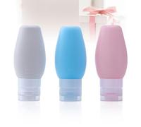 BAZEITFLOW 3 pezzi Flaconi da Viaggio Riutilizzabili in Silicone per Shampoo Balsamo e Lozione Contenitori Portatili per Viaggi e Campeggio Senza Bpa Colori Casuali Colore Colore Casuale