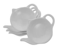 BAZEITFLOW 4 pezzi Bustine Tè in Forma di Teiera Piattino Poggia Bustina per Snack e Tisane Organizer per Tè