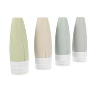 BAZEITFLOW 4 pezzi da Viaggio in Silicone e Durevole Contenitori Compatti per Shampoo Lozione e Prodotti Cosmetici Facili da Spremere e per Viaggi e Quotidiano