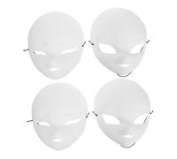 BAZEITFLOW 4 Pezzi Maschere Volto Bianche in PVC Opaco Maschere Vuote per Pittura e DIY Copertura per Masquerade Cosplay e Feste Leggere ed Ergonomiche