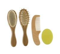 BAZEITFLOW 4 pezzi Spazzola Bagnetto in Legno per Pettine Sicuro per Capelli Fragili e Portatile Accessori Igiene per Confezione 4 pezzi