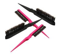 BAZEITFLOW 4 pezzi Spazzola per Capelli Ricci con Setole di Cinghiale Pettine Professionale File per Cotonatura e Styling Manico Lungo Ergonomico per Uso Domestico e Saloni Colore Casuale