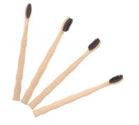 BAZEITFLOW 4 pezzi Spazzolino Denti Viaggio con Setole Morbide in Bamboo Spazzolino Creativo Portatile per Pulizia Orale Completa e Delicata per Uso Domestico e Viaggi