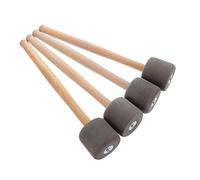 BAZEITFLOW 4pezzi Bacchette Per Percussione Con Manico Legno Battenti Per Tamburo Accessori Per Strumenti Musicali Testa Morbida e Resistente