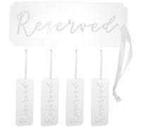 BAZEITFLOW 5 Cartelli Riservati per Matrimoni in Acrilico Trasparente, Etichette Decorative Riutilizzabili per Sedie, Segnaposto Eleganti per Eventi e Cerimonie