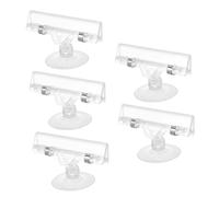 BAZEITFLOW 5 pezzi Clip Pubblicitarie Trasparenti in Plastica Supporto Etichette e Cartelli per Supermercati e Negozi Facili da Usare per Esposizione Promozionale e Display Pubblicitario