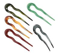 BAZEITFLOW 5 Pezzi Forcine Capelli Forma di U Vintage in Plastica Fermagli Lucidi e Leggeri per Chignon alla Francese Accessori Antichi per Acconciature da Donna per Matrimoni e Feste