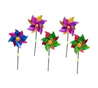 BAZEITFLOW 5 Pezzi Girandola Scaccia Uccelli Forma Mulino Colorati Riflettenti Leggera e Resistente al Vento per Terrazzo e Dissuasore Piccioni Pratico e Durevole