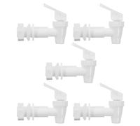 BAZEITFLOW 5 Pezzi Rubinetto di Ricambio per Distributore di Bevande in Plastica Bianca Erogatore Acqua con Flusso e Installazione Facile Compatibile con Dispenser per Casa e Ufficio