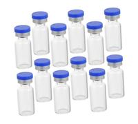 BAZEITFLOW 50 pezzi Fiale Vetro con Tappi Silicone Ermetici Piccole Bottiglie Trasparenti Riutilizzabili per Campioni Liquidi Chimica e Farmaceutica Contenitori Portatili per Viaggio