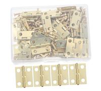 BAZEITFLOW 50 Pezzi Mini Cerniere per con Piccole Cerniere per Mobili in Miniatura Scatola Gioielli e Progetti DIY Facile Installazione e Montaggio Rapido