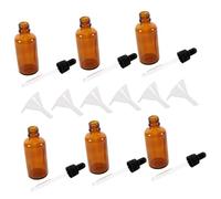 BAZEITFLOW 6 pezzi Bottiglie Vetro con Pipette e Imbuti Trasparenti Contenitori Contagocce Vuoti per Essenziali Profumi Compatti per Viaggi e Campioni