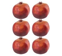 BAZEITFLOW 6 Pezzi Melograno Rosso in Schiuma Pesata Frutta Artificiale Realistica Decorazione Artistica Leggera per Vetrine e Contatori Casa