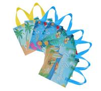 BAZEITFLOW 8 Borse da Shopping Hawaiane Non Tessuto con Manici Sacchetti per Caramelle e Biscotti per Feste Estive in Spiaggia Borse Tote Leggere e Pieghevoli per Bomboniere Set da 8